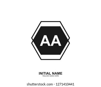 AA A A Initial logo letter with minimalist concept vector