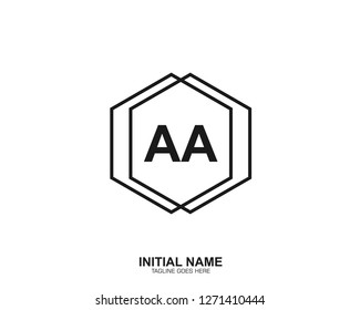AA A A Initial logo letter with minimalist concept vector
