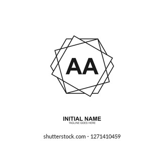 AA A A Initial logo letter with minimalist concept vector