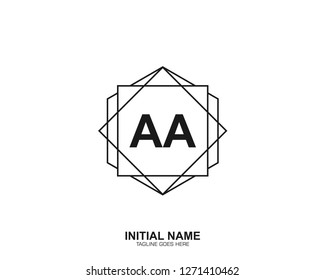 AA A A Initial logo letter with minimalist concept vector