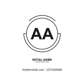 AA A A Initial logo letter with minimalist concept vector