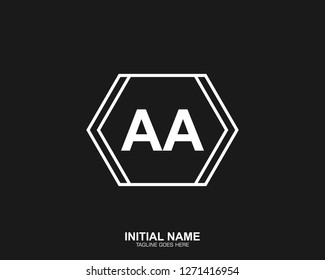 AA A A Initial logo letter with minimalist concept vector
