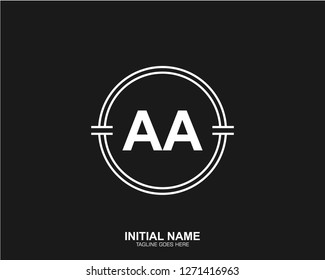 AA A A Initial logo letter with minimalist concept vector