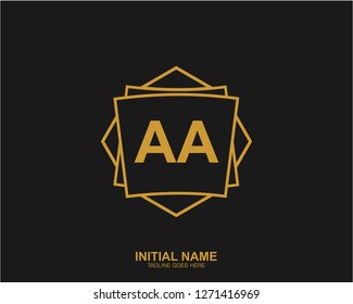 AA A A Initial logo letter with minimalist concept vector