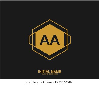 AA A A Initial logo letter with minimalist concept vector