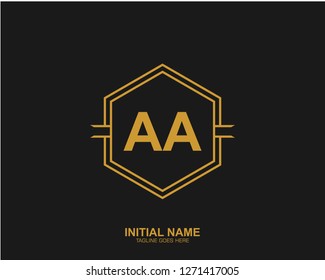 AA A A Initial logo letter with minimalist concept vector