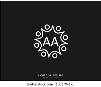 AA Initial logo minimalist template 