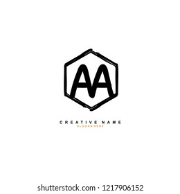 A A AA Initial logo template vector