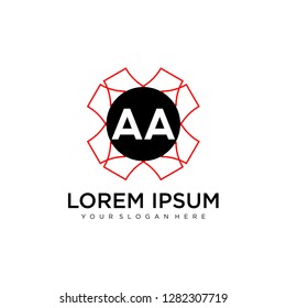 AA initial logo template vector