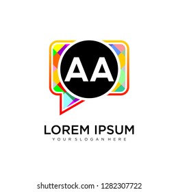 AA initial logo template vector
