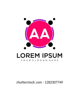 AA initial logo template vector