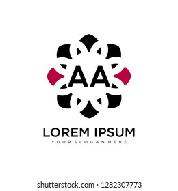 AA initial logo template vector