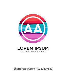 AA initial logo template vector