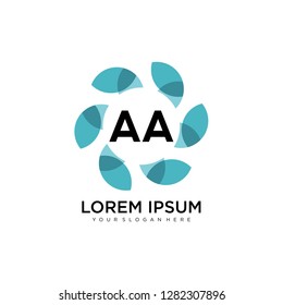 AA initial logo template vector