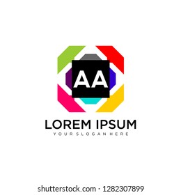 AA initial logo template vector