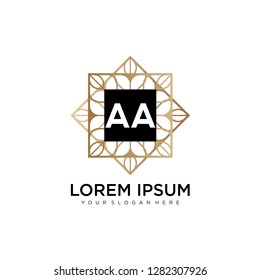 AA initial logo template vector