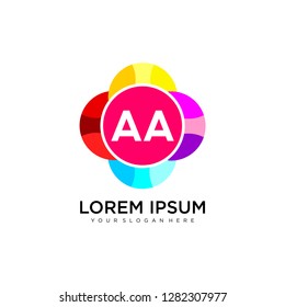 AA initial logo template vector