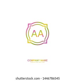 AA initial logo template vector