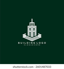 AA initial monogram building logo for real estate