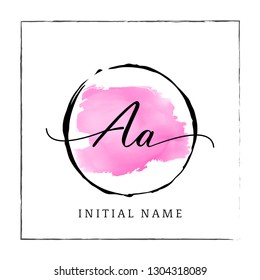 Aa initial Name Vector logo design Illustrator fashion cosmetic and beauty spa