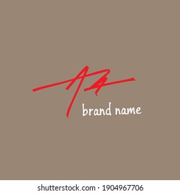 AA Initial Signature Logo Grey Background