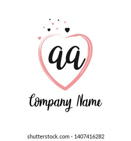 AA initial signature logo. handwriting logo template vector,