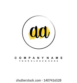 AA initial signature logo. handwriting logo template vector,