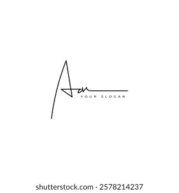 Aa initial signature logo vector design
