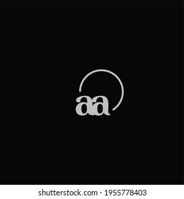 AA initials logo monogram with circles
