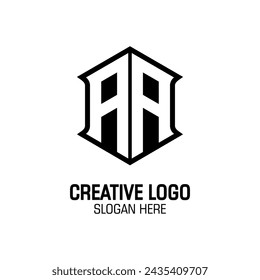 AA Initials Monogram Text Elegant Design. Modern Style Creative in Vector