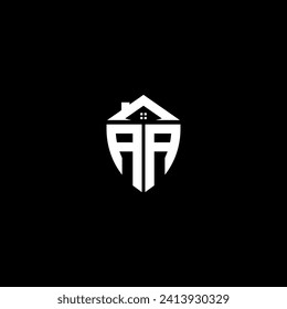 Iniciales AA monograma de logotipo de escudo premium con diseños para el hogar plantillas modernas