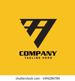 AA letter based logo. delta triangle shape vector