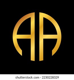 Ein Anfangsgoldlogo für einen Buchstaben, anfängliches Monogramm-Logo