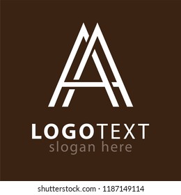 AA Letter Line Logo Element
