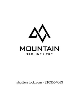 AA letter line vector logo. mountain vector logo