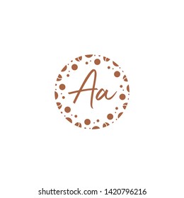 AA letter Logo. Abstract logo with coffee beans linear