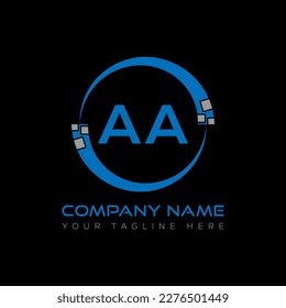 AA letter logo creative design. AA unique design.
