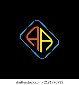 AA Letter Logo Design in Black Colors. Creative Modern Letters Vector Icon Logo Illustration.