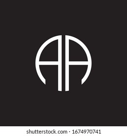 AA letter logo design template. Initial aa letter logo using circle 