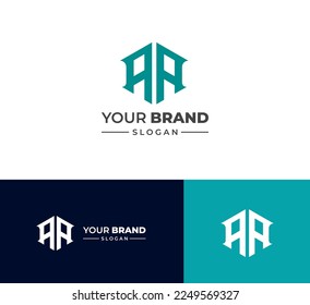 AA letter logo design template elements. Modern abstract digital alphabet letter logo. Vector illustration.