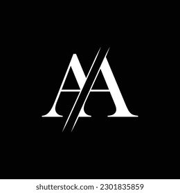 AA letter logo design template elements. AA letter vector logo.
