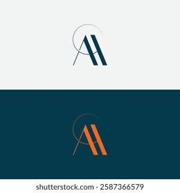 AA letter logo design template elements. Modern abstract digital alphabet letter logo. Vector illustration.
