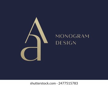 AA letter logo icon design. Classic style luxury initials monogram.