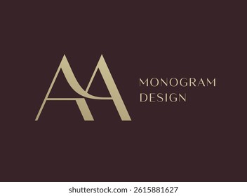 AA letter logo icon design. Classic style luxury initials monogram.
