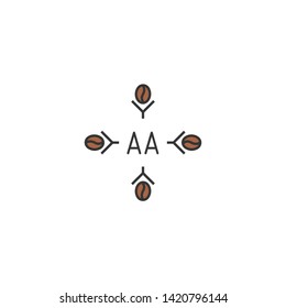 AA letter Logo. A initial logo with coffee bean Signs or Logo Templates,  for food and drink restaurant, cafe, coffee shop, banner and poster