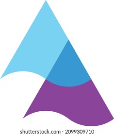 AA letter logo with modern styled abstract mountain and water shape