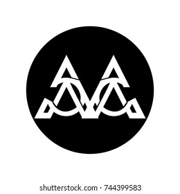 aa letter logo. mountain logo. tower logo