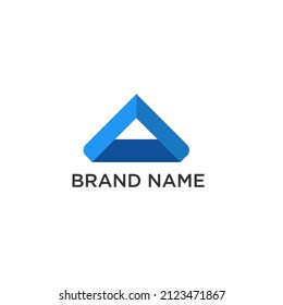 
AA letter logo. shadow triangle vector AA font