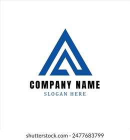 AA letter logo template design on simple white background with dark blue color. AA letter logo. Letter Logo Design. Letter Logo Template. Vector EPS 10.