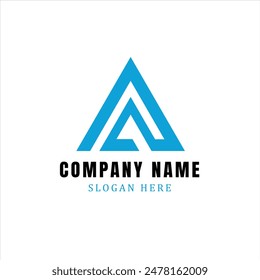 Un diseño de Plantilla de logotipo de letra sobre fondo blanco simple con color azul. Un logo de la carta. Diseño de logotipo de carta. Plantilla con logotipo de carta. Vector EPS 10.